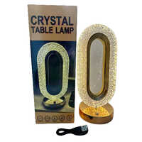 Led Crystal Table Lamp - Crystal Material, Electric Power Source, Golden Finish | Modern Style, Energy-saving Light Source, Elegant Design
