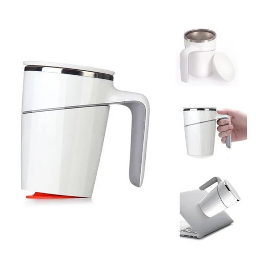 Silicon Vacuum Suction Gripper Coffee Mug - Color: White