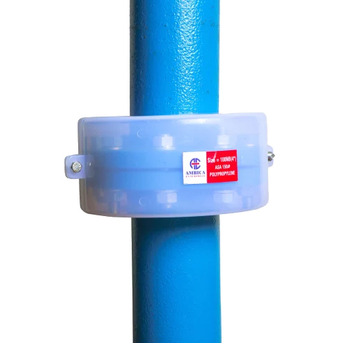 PP Box Type Flange Guard - Polypropylene Material, Round Shape, Transparent, Milky White, Blue Colors | Socket Joint Connection, Powder-Coated Finish