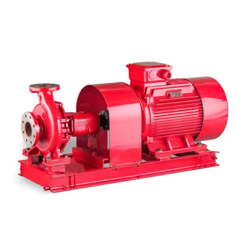 End Suction Centrifugal Pump - Mild Steel, Red | Electric Diaphragm Pump for Fire Fighting, Flow Rate up to 660 m3/hr