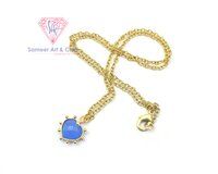 9X9 MM Heart Shape Gemstone With 18K Gold Plated Handmade Pendant