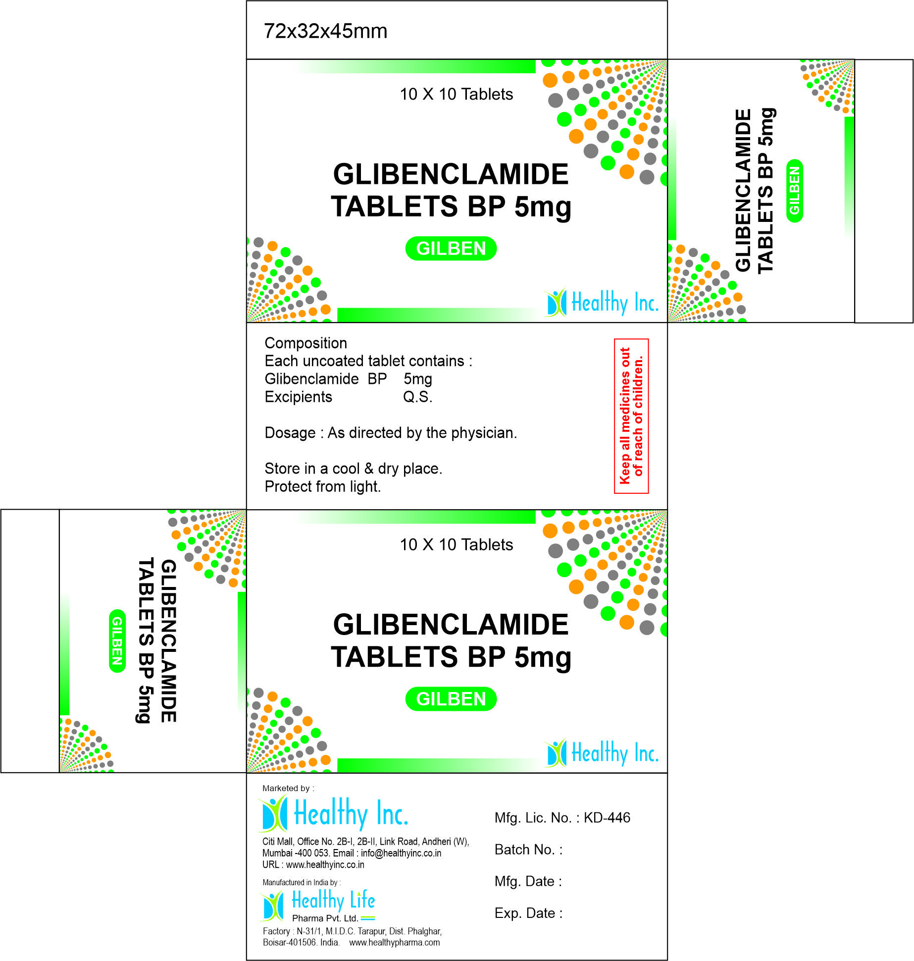 Glibenclamide Tablets - 5 Mg (Uncoated), Anti-diabetic, Improves Blood Sugar Control, Sustained Release With Metformin Hydrochloride 500 Mg, Dry And Cool Storage