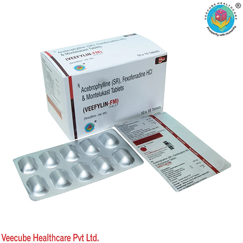 Acebrophyllin 200 mg Sr Montelukast 10mg Fexofanadinze 120 mg Tablet