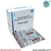 Helicom-d Omeprazole 20mg (ec) + Domperidone 10mg Capsules - 10*15 Pack, Oral Dosage, General Medicine, Dry Storage