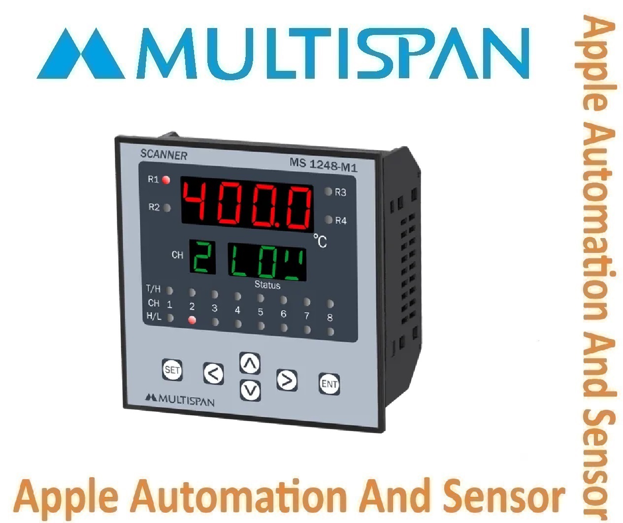 Ms-1248u Multispan Process Scanner And Data Logger - 8 Channel, Double Display Universal Input Pid Controller, Double Relay System