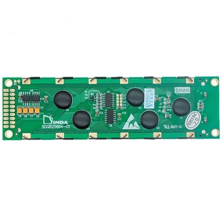 256x64 Graphic Lcd Module - Monochrome Fstn Display, White/green Backlight | -20 To 70â°c Operating Temp, Custom Interfaces Available
