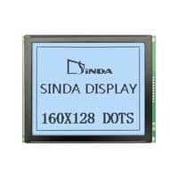 160x128 Graphic Lcd Module - Fstn/stn Monochrome Display, I2c/serial Interface, White/yellow-green Backlight, -20 To 70â°c Operating Temp
