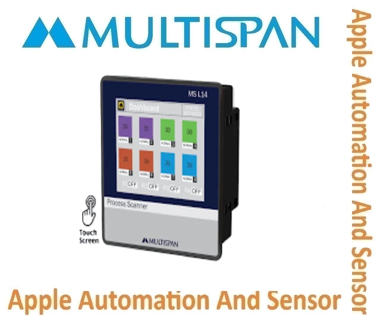 Msu-1248u-m1 Multispan Process Scanner And Data Logger - 8 Channel, Double Display, Universal Input Pid Controller, Dual Relay Output