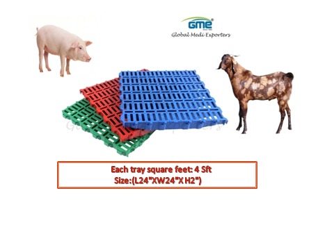 Goat Slatted Tray - Ppcp Material, 70 Mm Thickness | Multicolor Design, Easy Cleaning, Durable, High-quality Poultry Flooring Solution