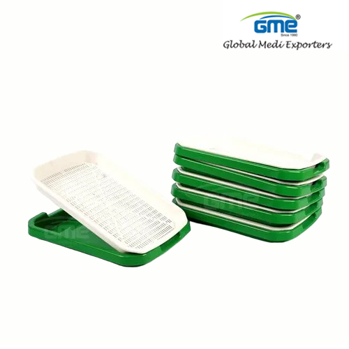 Micro Green Plastic Tray - High-Quality Virgin Polypropylene, Size 300mm x 250mm x 50mm, Rectangle Design, Ideal for Growing Microgreens