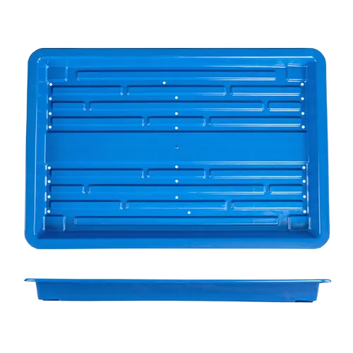 Hydroponic Fodder Plastic Trays - Virgin Plastic, 24 x 16 Inches, Green and Blue | Easy to Use, Lightweight, Rectangle Shape, 24 Holes