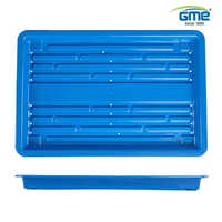 Hydroponic Fodder Plastic Trays - Virgin Plastic, 24 X 16 Inches, Green And Blue | Easy To Use, Lightweight, Rectangle Shape, 24 Holes