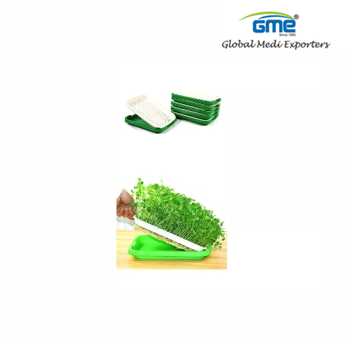 Microgreens Tray With Holes - PVC, Shallow Rectangle Design for Indoor & Outdoor Use , Easy to Maintain with Drainage for Healthy Growth