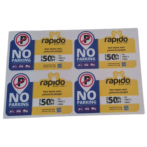 Sunpack Printing Service - Vinyl, 50x50 mm, Yellow | Permanent Adhesive, 4/Sheet, Digital Print for Indoor/Outdoor Parking Signage