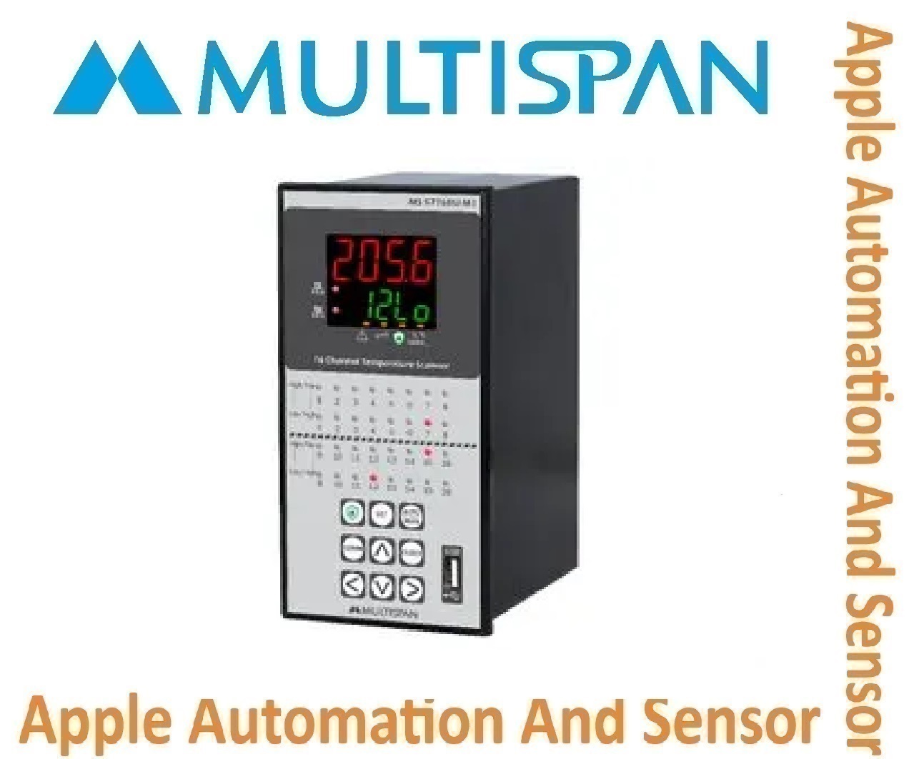 Ms-5716u-m1 Multispan Process Scanner & Data Logger - 16 Channel Universal Input Pid Controller, Double Relay, Dual Display Functionality