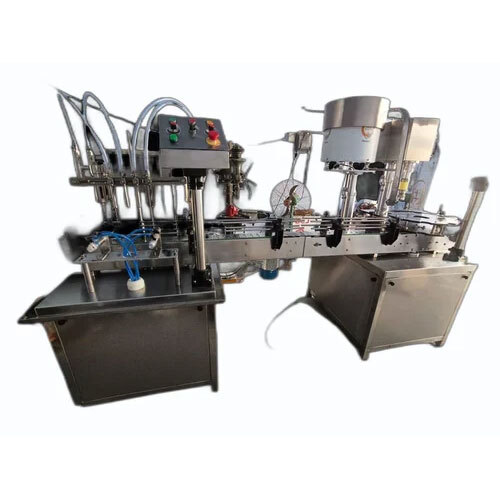 Automatic Six Head Liquid Filling Machine - Color: Silver