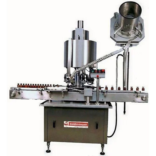 Eight Head Screw Capping Machine - 120V, Silver Finish , Electric-Driven for Beverages, Capping Speed Up to 200 Bottles per Minute