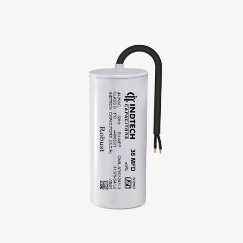 Robust Motor Run Capacitor 36 Mfd - Plastic, 45mm X 95mm, White/gray | 50/60hz, -5â°c To +55â°c Operating Temp, Â±5% Capacitance Tolerance
