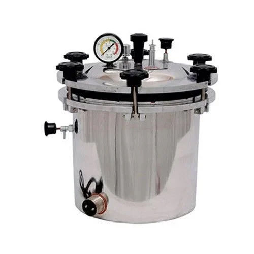 Single Drum Portable Autoclave - Color: Silver