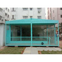 Portable Office Glass Cabin - Color: Blue