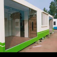 Portable Prefabricated Cabin - Color: White Green