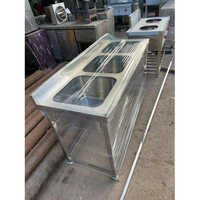 Commercial Stainless Steel Sink - Standard Size, Rectangular Shape , Silver Color With Powder Coated Surface Finish For Easy Maintenance