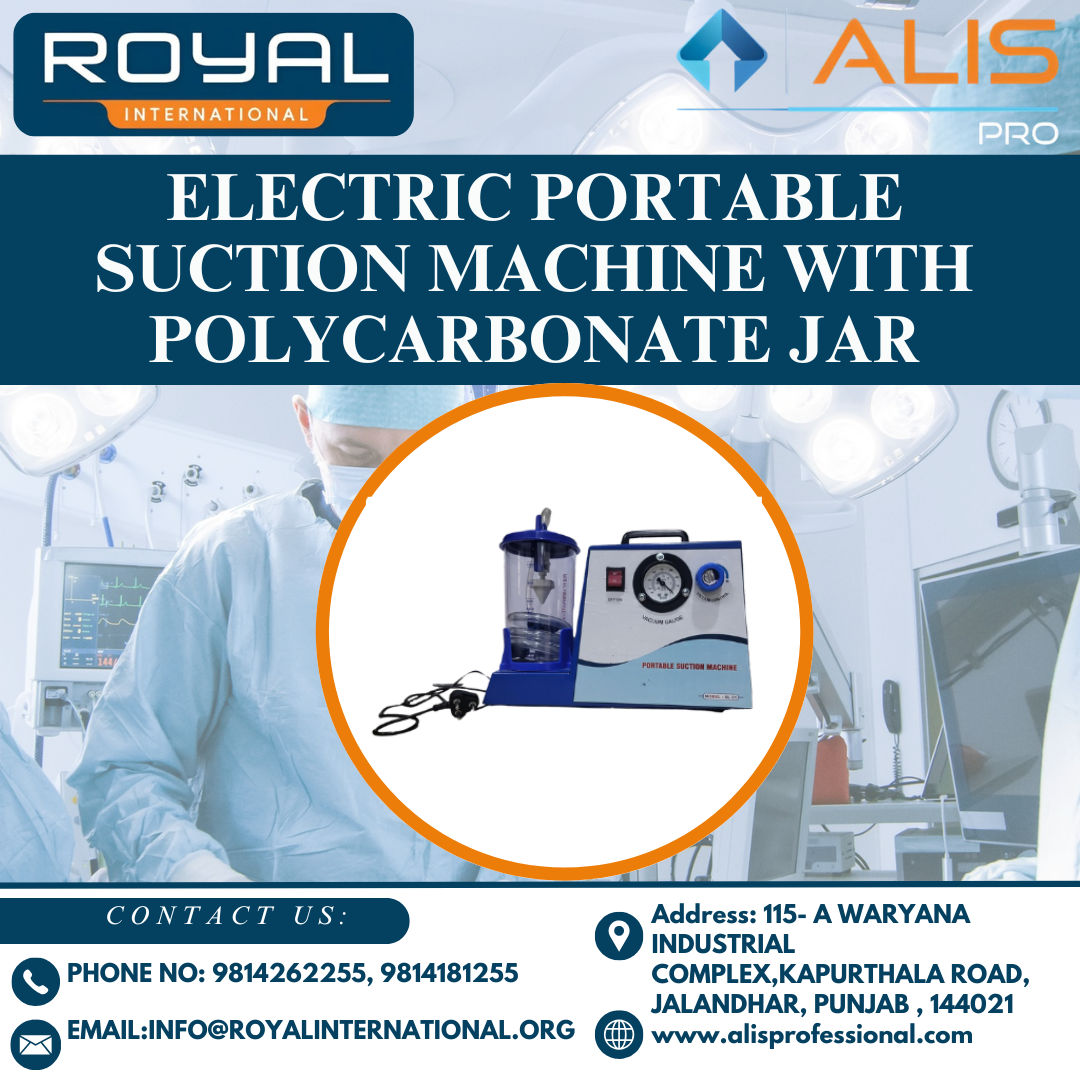 Electric Portable Suction Machine With Polycarbonate Jar - Application: Hospital