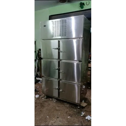 6 Door Vertical Refrigerator - Color: Silver