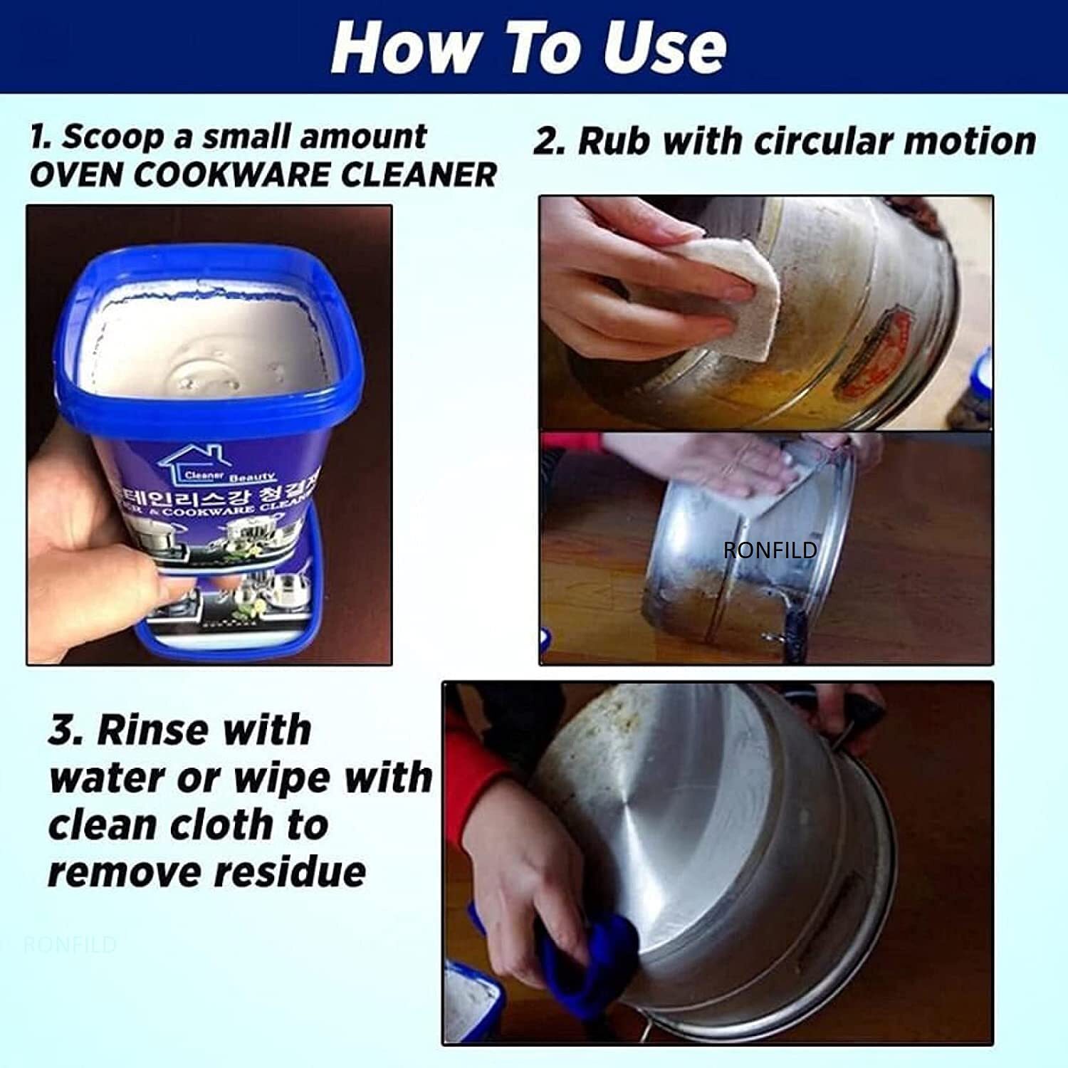Stainless Steel Cleaning Paste - 400 Gm | Waterless Eco-friendly Strong Decontamination For Kitchen Utensils & Cookware