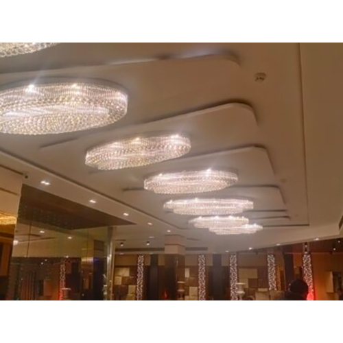 Luxury Oval Crystal Ceiling Fixture - Application: Banquet