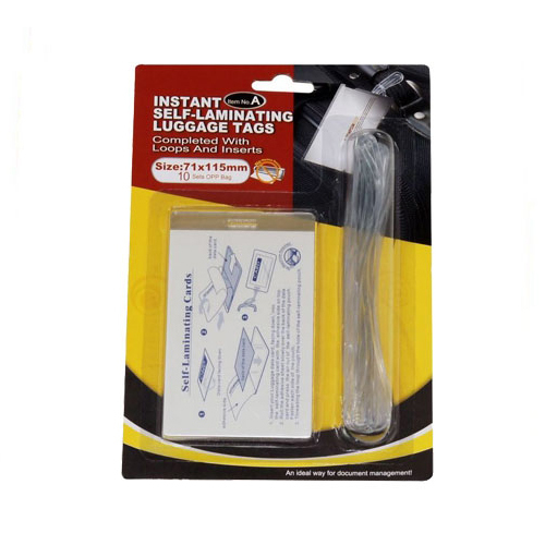 Instant Self-Laminating Luggage Card - Color: White