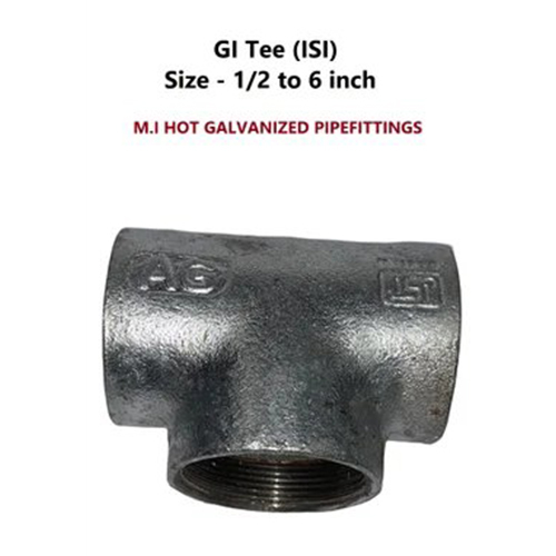 Gi Reducer Tee - Galvanized GI with Other Materials, Silver Round Shape | 1 Year Warranty, Durable Design
