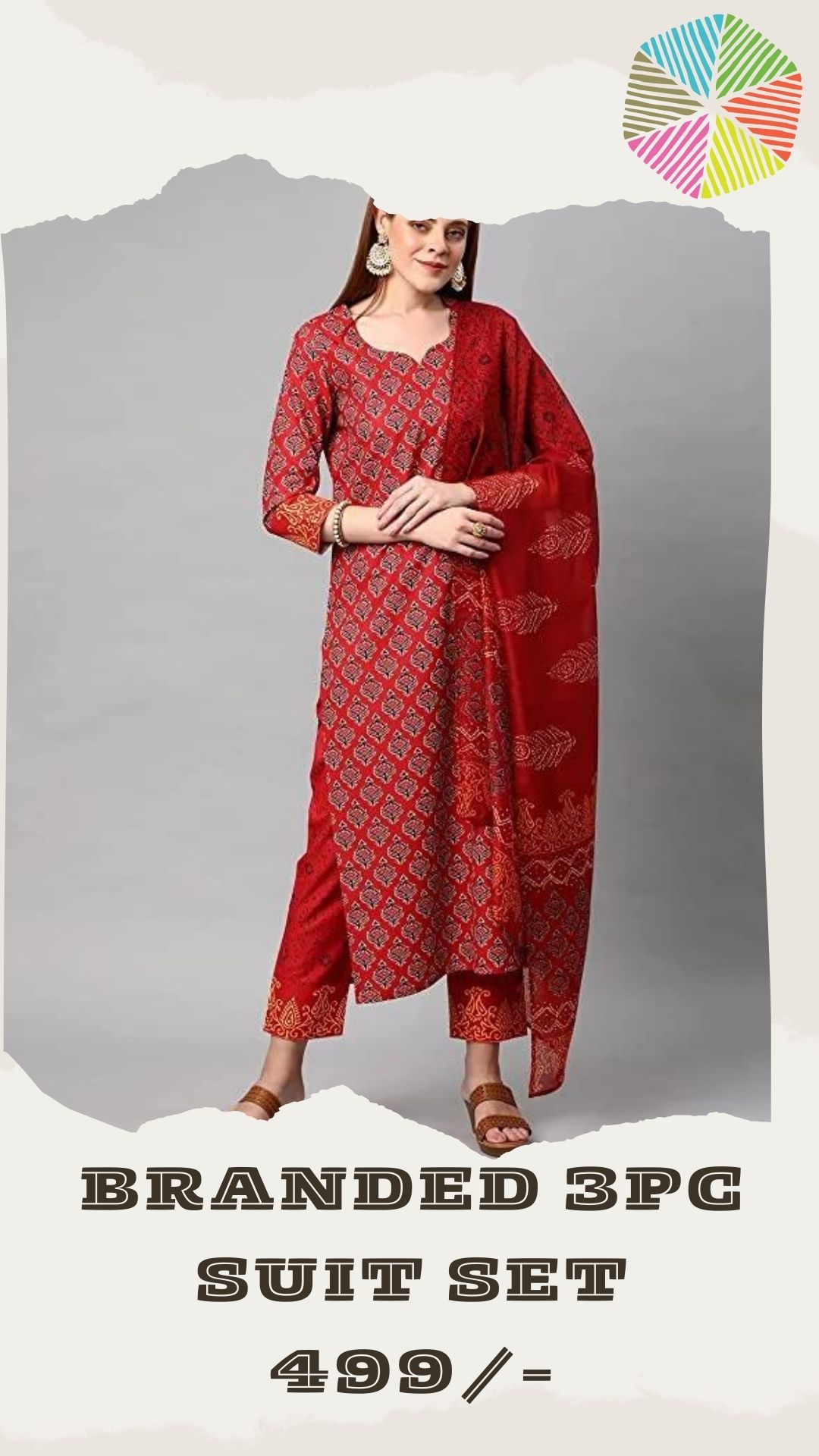 Ladies Kurti Set - High-quality Cotton, Available In M, L, S, Xl Sizes - Washable Printed Pattern For Elegant Party Wear