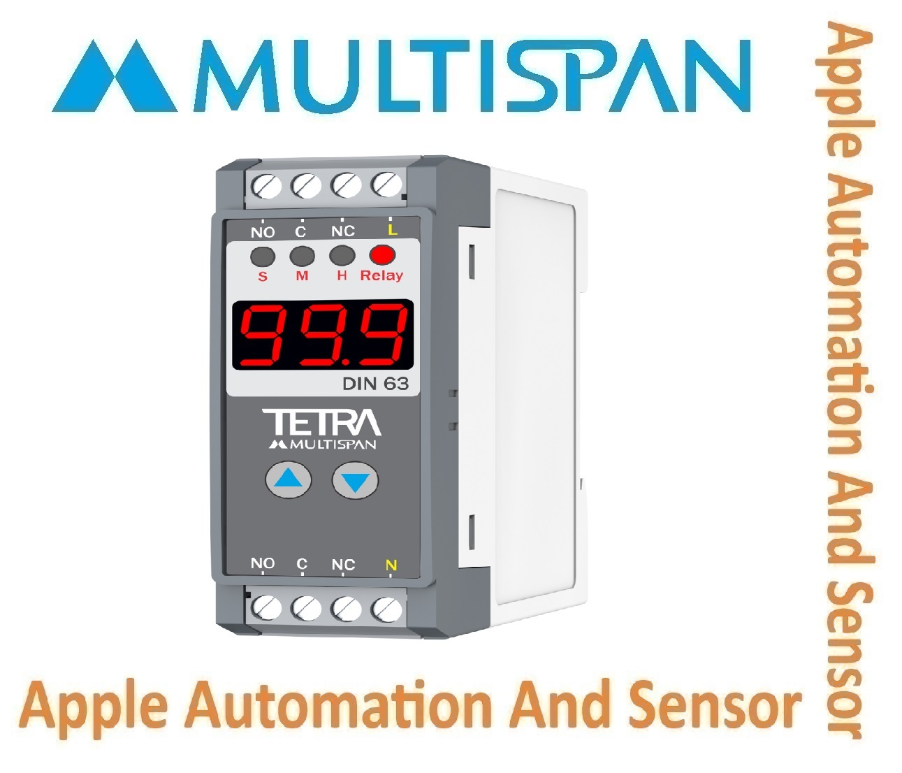 Din-63 Multispan Din Rail Display Timer - Double Display, Universal Input Pid Controller, Analog Timer, 4+4 Digit, 1 Year Warranty