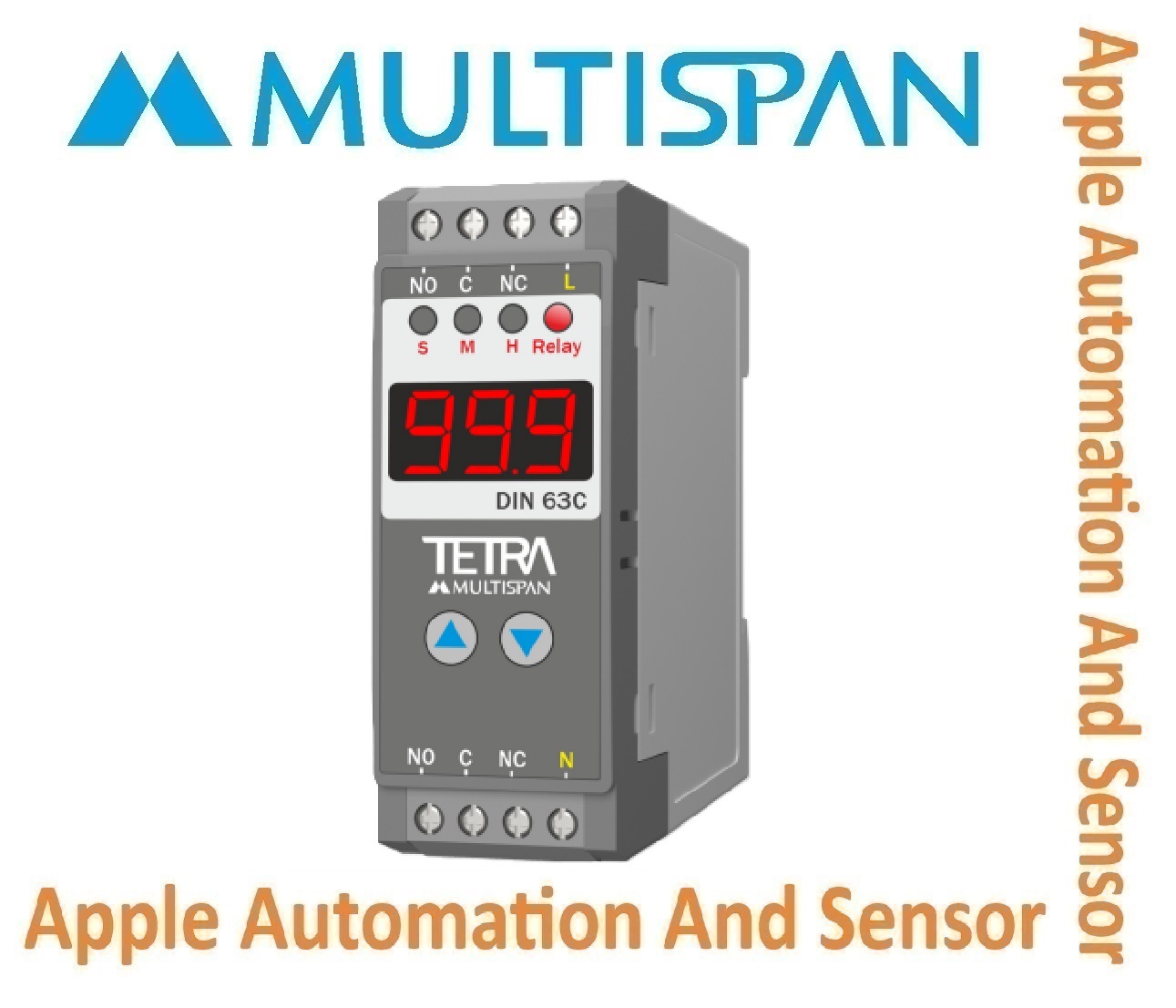 Din-63 Multispan Din Rail Display Timer - Double Display, Universal Input Pid Controller, Analog Timer, 4+4 Digit, 1 Year Warranty
