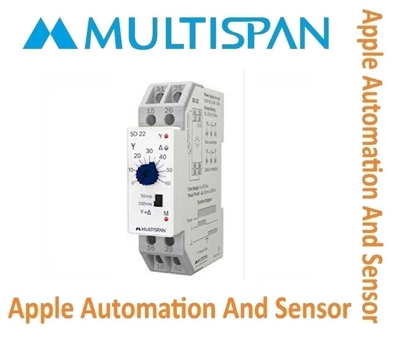Sd-224 Multispan Din Rail Display Timer - Analog Timer, Double Display, Universal Input, Pid Controller, Double Relay, 4+4 Digit Output