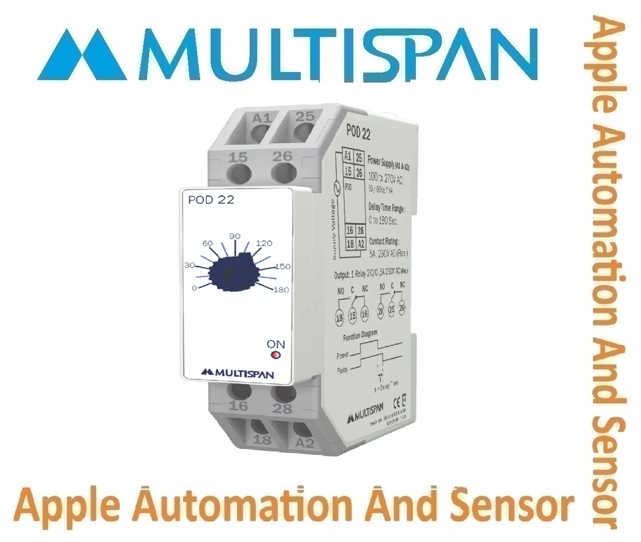 Sd-224 Multispan Din Rail Display Timer - Analog Timer, Double Display, Universal Input, Pid Controller, Double Relay, 4+4 Digit Output