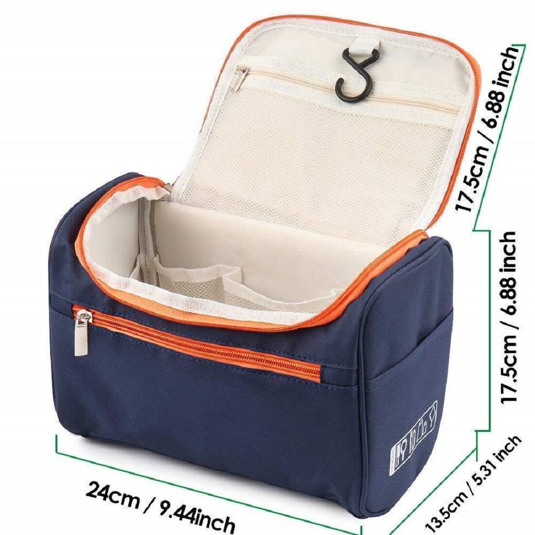 Hanging Toiletry Bag - Nylon Fabric, 23x16x18 Cm | Waterproof Material, Front Zipper Pocket, 3 Inner Mesh Pockets, Dual Side Dry Pockets, Easy Access Handle