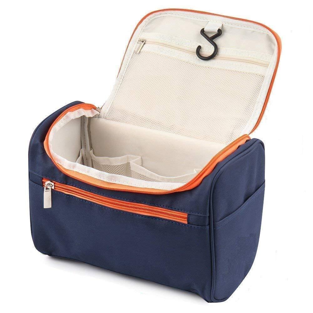 Hanging Toiletry Bag - Nylon Fabric, 23x16x18 Cm | Waterproof Material, Front Zipper Pocket, 3 Inner Mesh Pockets, Dual Side Dry Pockets, Easy Access Handle