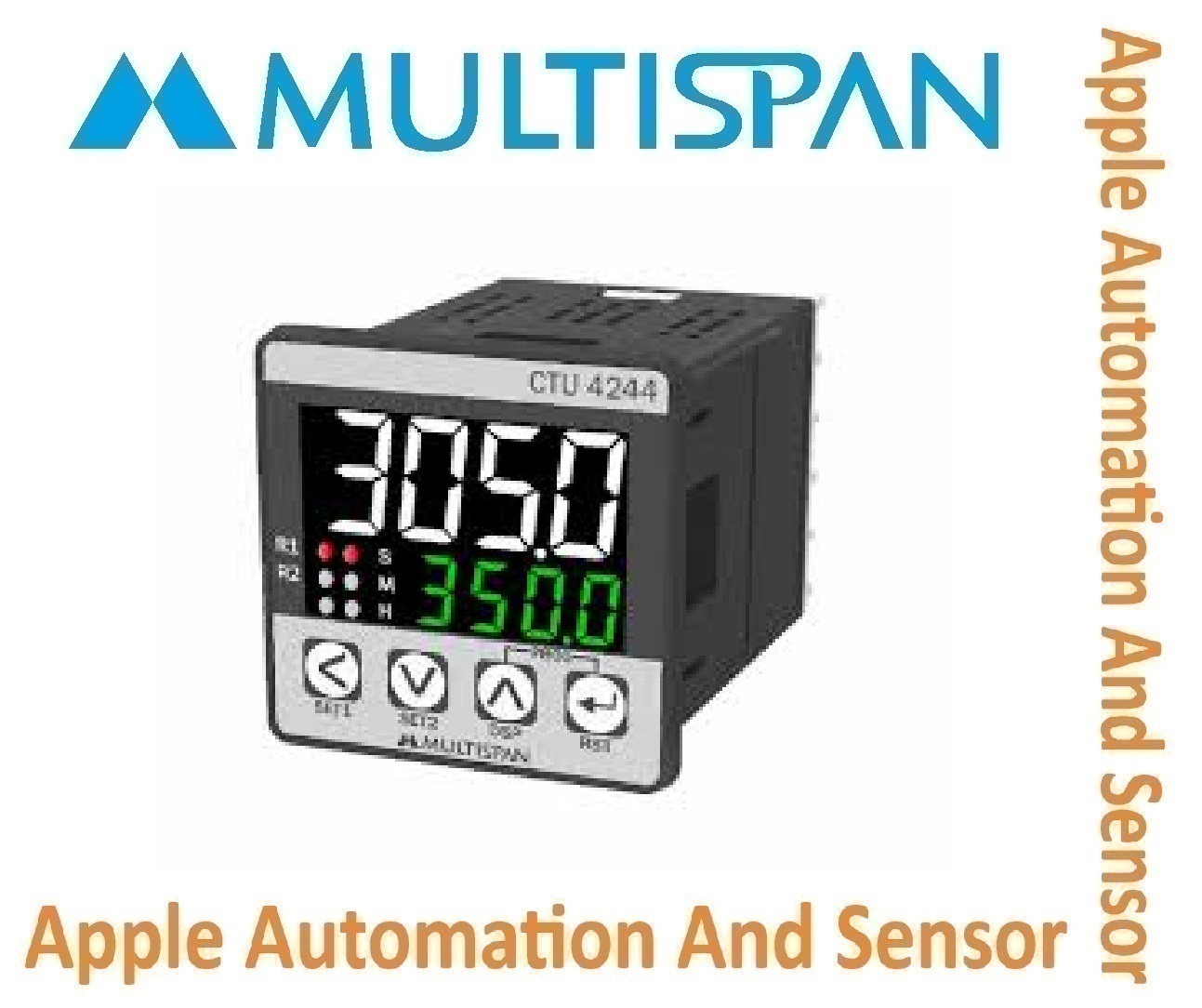 Utr-1244 Multispan Universal Range Digital Timers - Double Display Universal Input Pid Controller, 4+4 Digit, Dual Relay Functionality, 1 Year Warranty