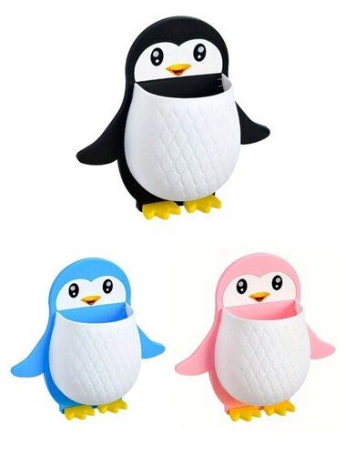 Wall Mounted Penguin Design Toothpaste Holder