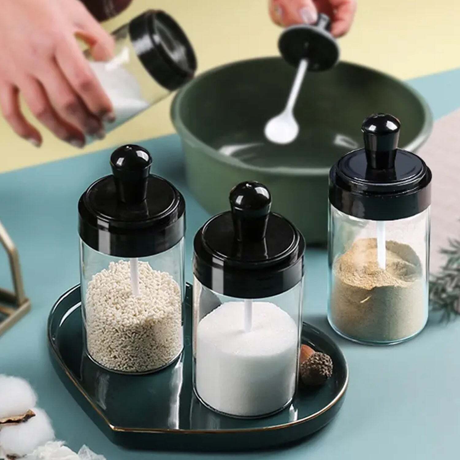 Spice Box Glass Jars Multipurpose Masala Seasoning Box Sets