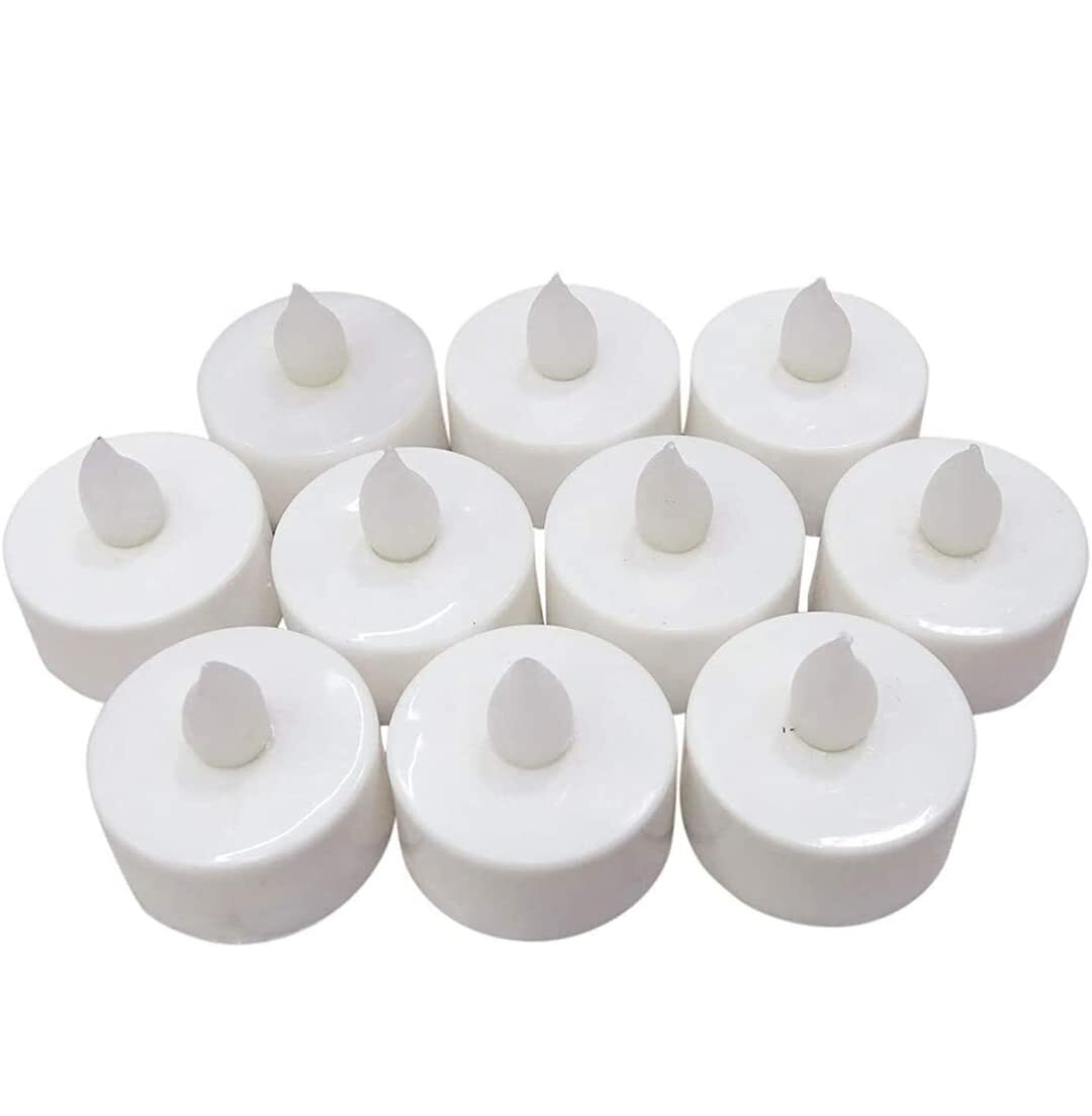 Led Tealight Candle - Acrylic Material, 10x5x4 Cm | Flameless, Smokeless, Perfect For Events, Romantic Home Decor, Gift-ready Set Of 12 Pcs