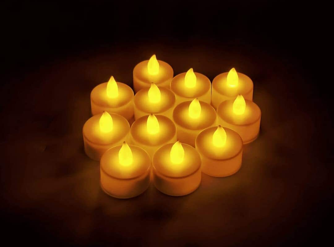 Led Tealight Candle - Acrylic Material, 10x5x4 Cm | Flameless, Smokeless, Perfect For Events, Romantic Home Decor, Gift-ready Set Of 12 Pcs