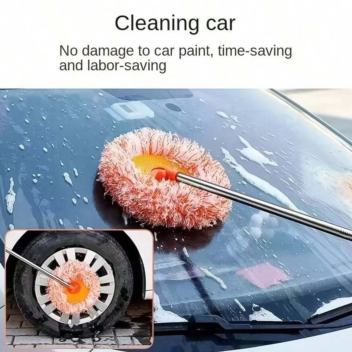 Mop Cleaning Mop Rotatable Spin Mops - Stainless Steel Handle 120 Cm, 6 L Bucket Capacity, Blue/white Microfiber Mop Head , Self-wringing Ratchet Mechanism