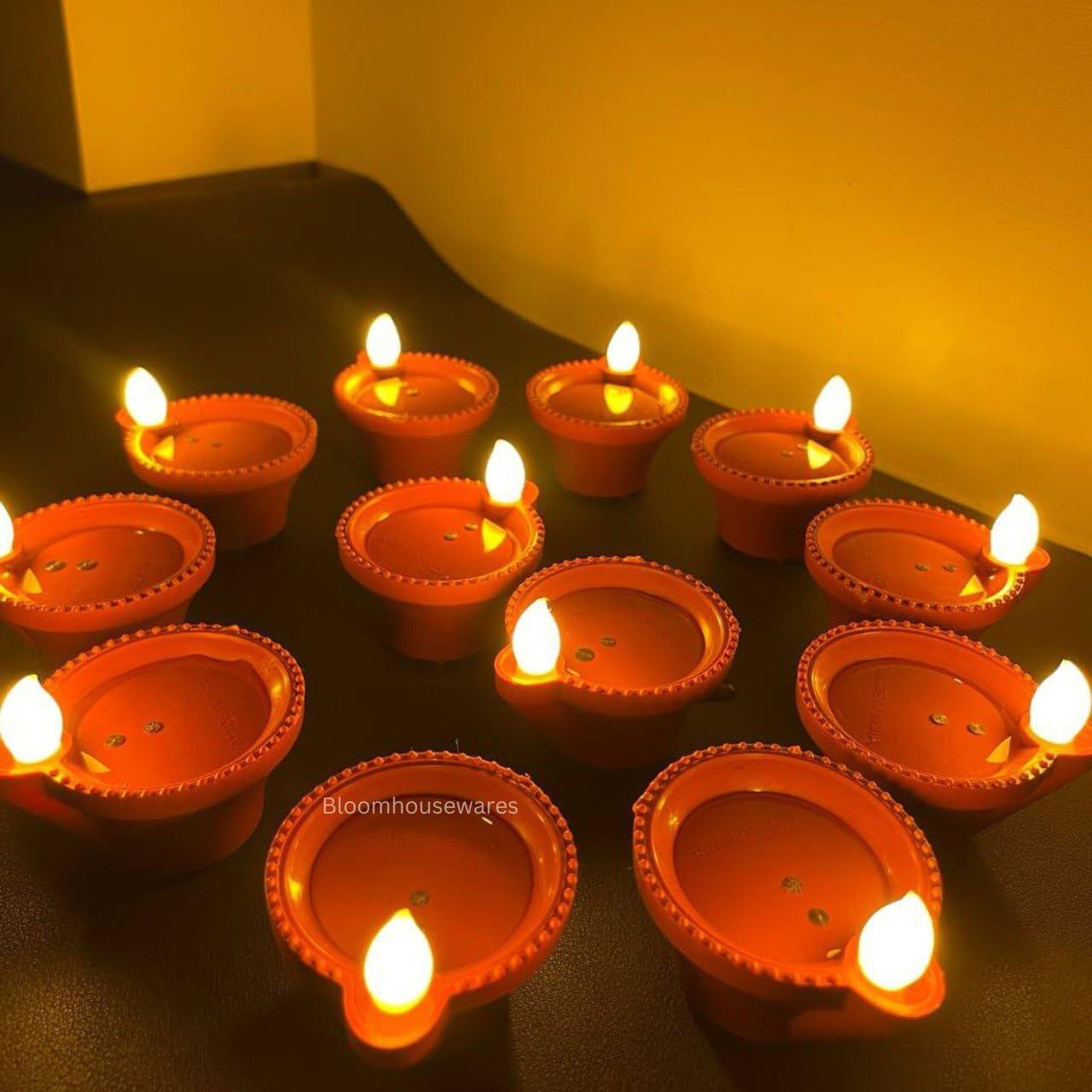 Water Sensor Diya - High-quality Plastic, 3x7x5.5 Cm | Flameless And Smokeless Led Candle With Water Activation Technology For Safe Home Decoration