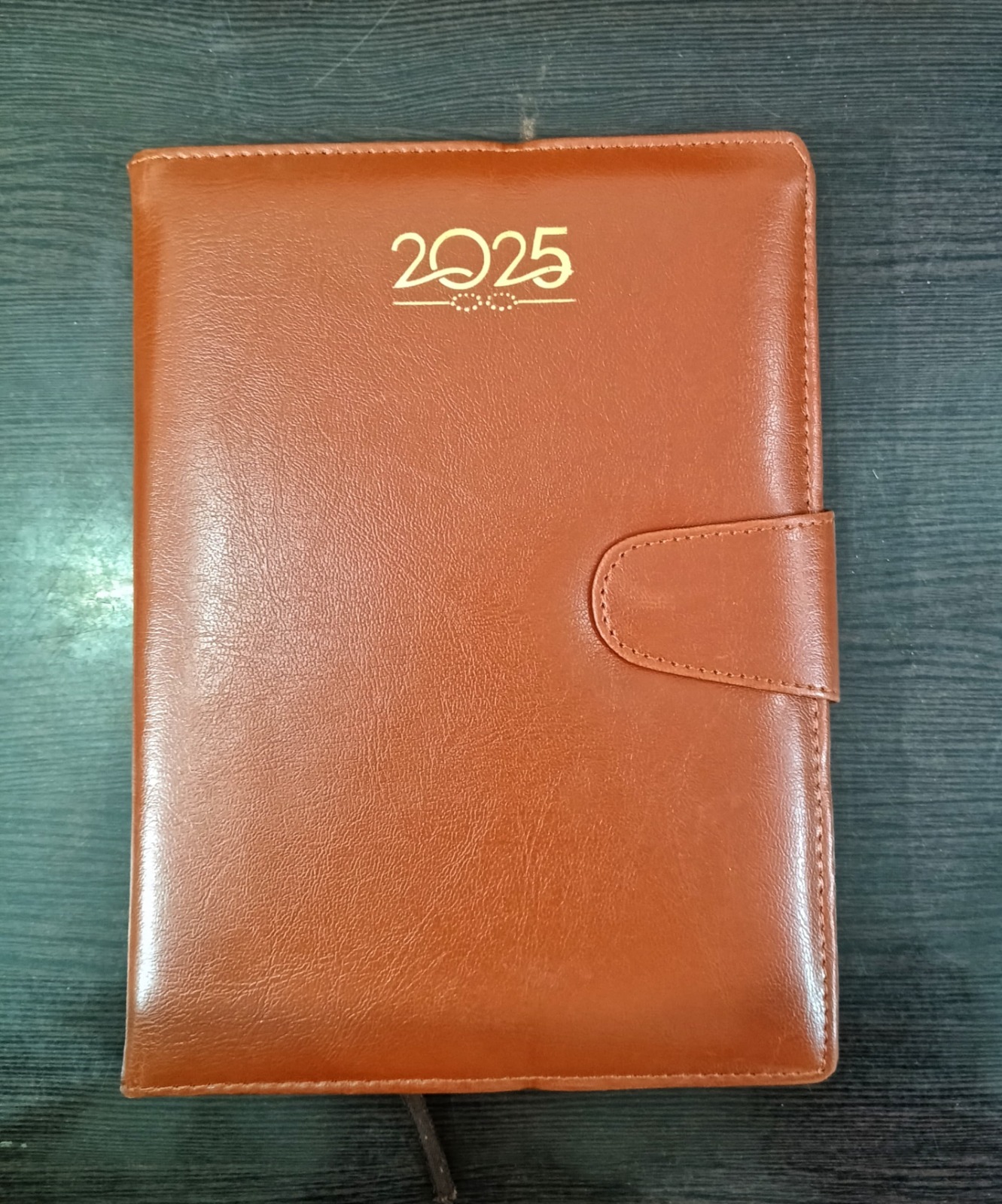 Corporate Diary - Leather, Rectangular | Brown Color, Lightweight Design, Elegant Ribbon Bookmark, Ideal For Travel And Gifting