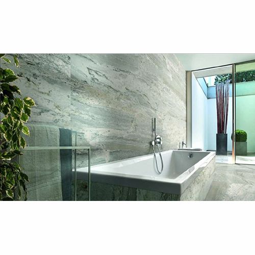 Bathroom Modern Stone Veneers - Slate Natural Stone, 4x2 Ft & 8x4 Ft Sizes, Grey Color, Polished Smooth Finish | Durable Solid Surface For Interior & Exterior Use