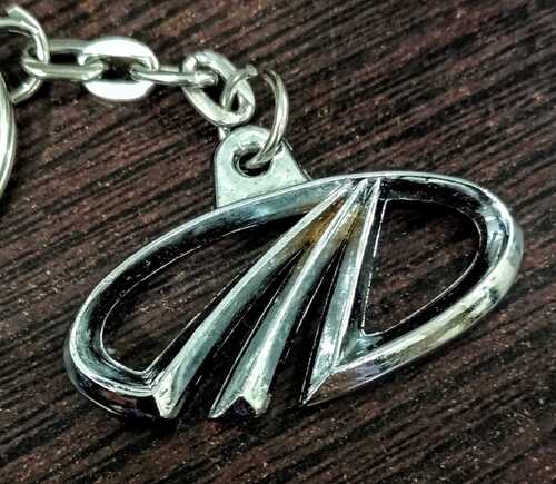 Mahindra Logo Keychain - Metal Steel, Compact And Lightweight Design | Rugged Brushed Finish, Ideal For Gifting And Stylish Travel Accessory
