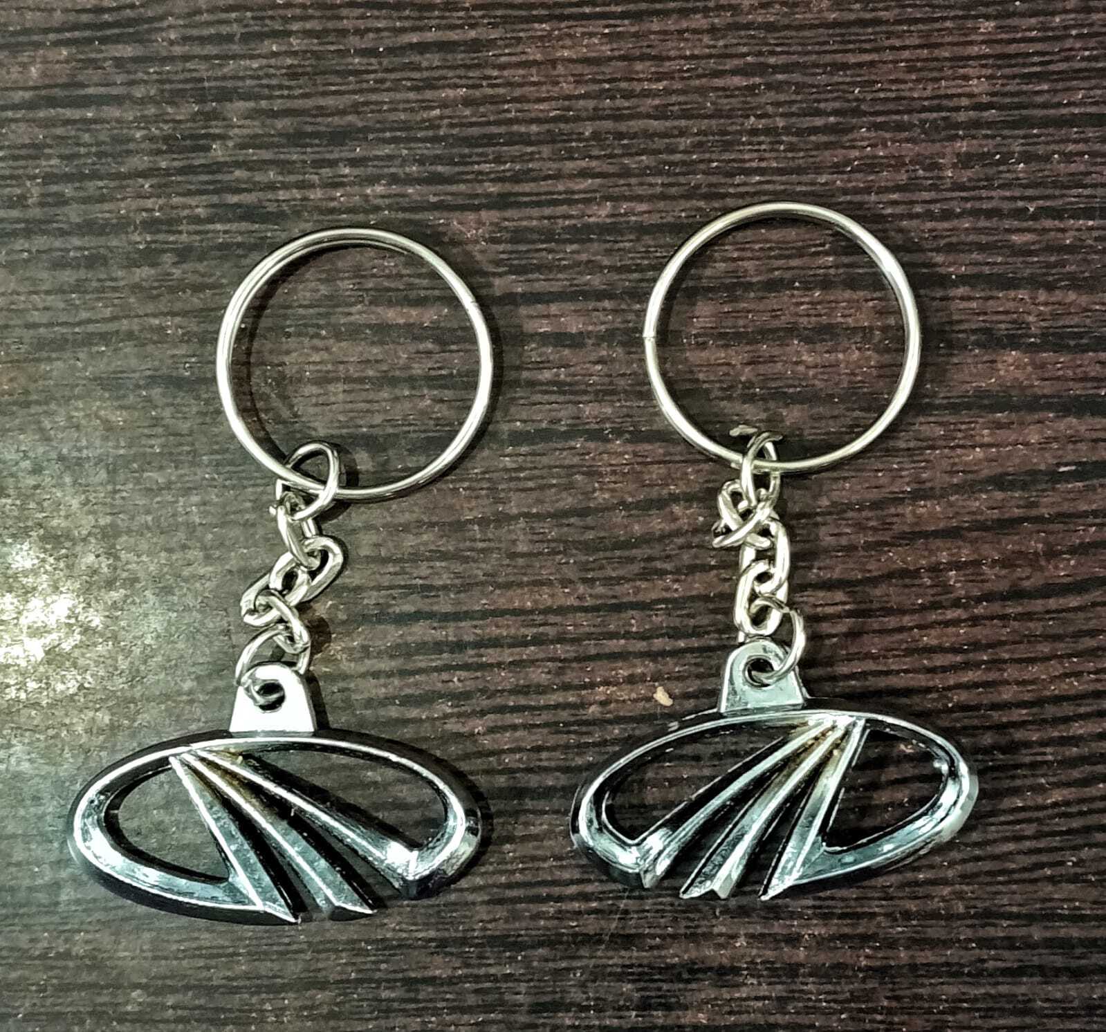 Mahindra Logo Keychain - Metal Steel, Compact And Lightweight Design | Rugged Brushed Finish, Ideal For Gifting And Stylish Travel Accessory